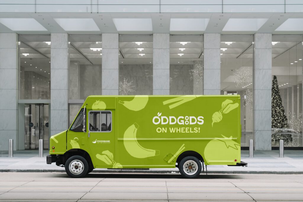 Mockup for OddGoods food bank van